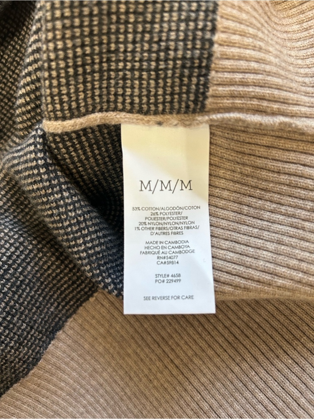 Cabi Cheetah Crew Neck Pullover Sweater Animal Print Tan Beige Sz Medium 4658 - Picture 7 of 7